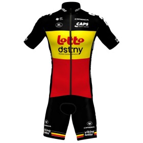 Fietskleding (Fietsshirt + Korte Koersbroek) 2024 Lotto Dstny - Geel